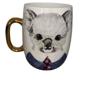 Koala Fine China Mug By Pier 1 With Gold Handle 5" Tall